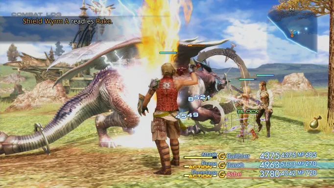 an example of combat from Final Fantasy XII
