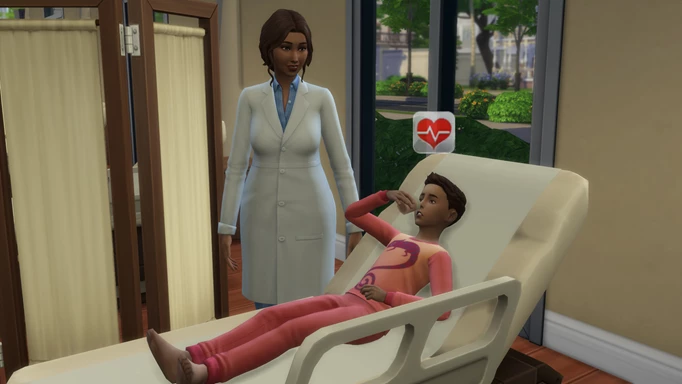 Curing a patient in The Sims 4