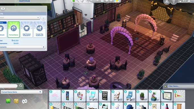 The Sims 4 Prom venue
