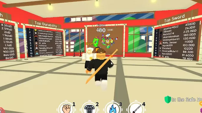 Gameplay from Roblox, Anime Fighters Simulator