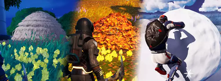 How To Hide In A Hay Stack, A Leaf Pile And A Giant Snowball In A Single Match In Fortnite