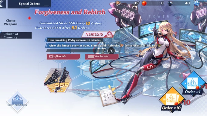 Tower of Fantasy, Forgiveness and Rebirth Special Order Banner
