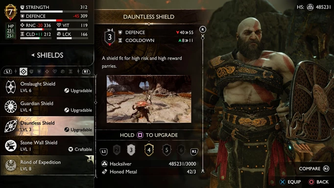 god of war ragnarok best shield early game dauntless shield
