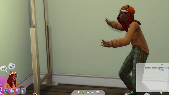 'Make a silly face' interaction in The Sims 4