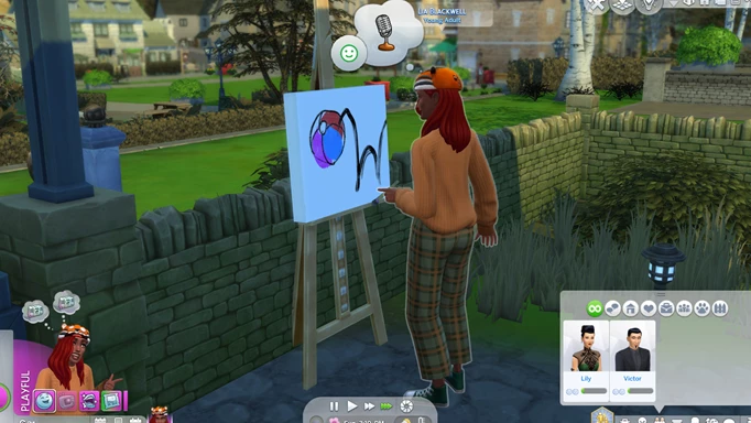Making a playful painting in The Sims 4