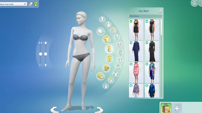 The Sims 4 creating a fashion look