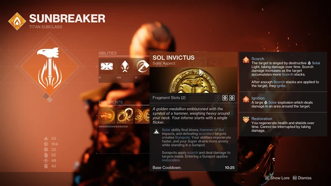 Destiny 2: Best Titan Build - Sol Invictus