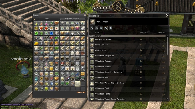 FFXIV Diremite Web is an important item for crafting