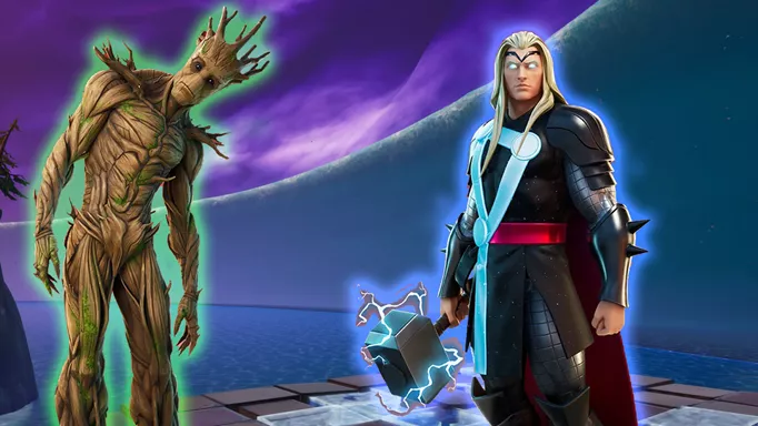 Fornite Thor and Groot.