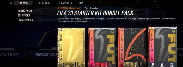 FIFA 23 Ultimate Team All Packs And Prices