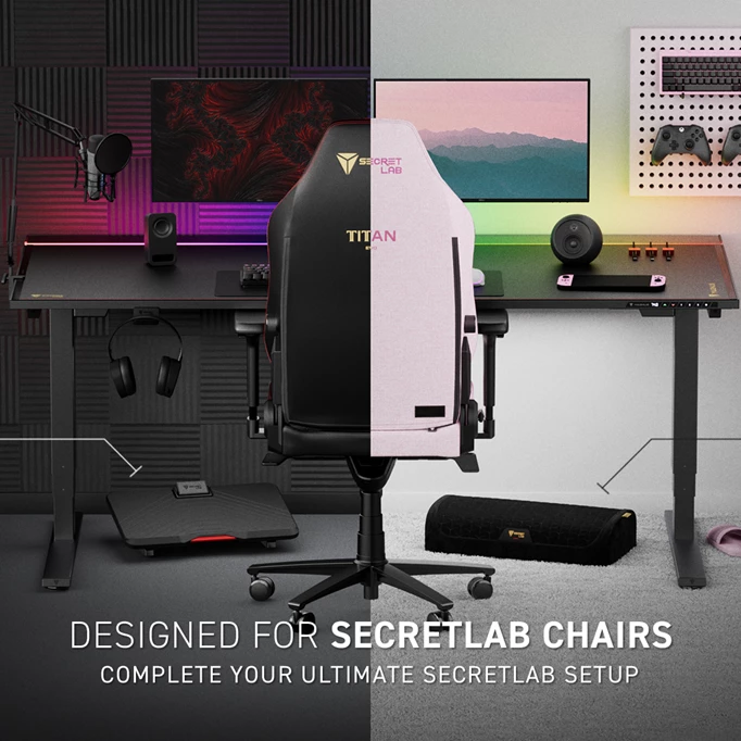 Secretlab Footrest key art showing the Professional and Premium versions