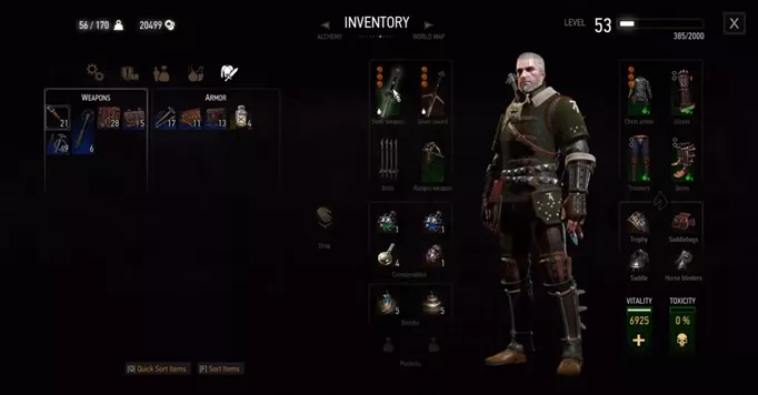 The Witcher 3 Death March Build: Gear