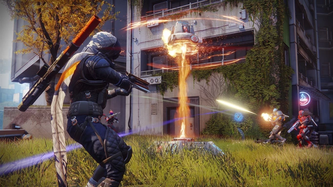 Destiny 2 Hotfix: Guardians fighting over an objective in the Crucible
