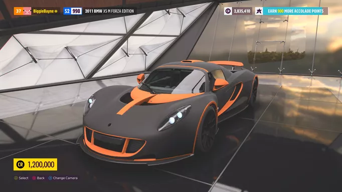 A matt grey and orange Hennessey Venom GT
